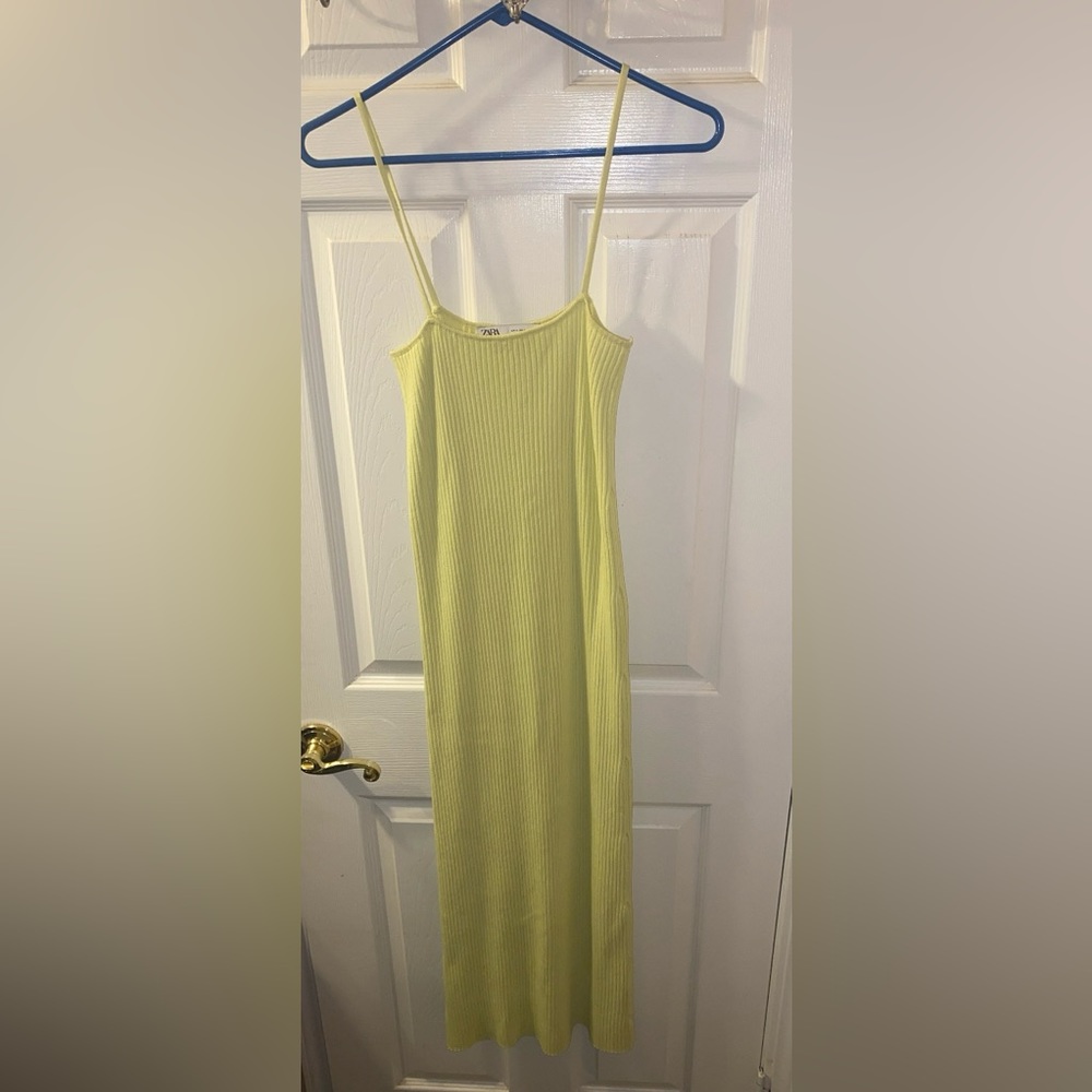 Zara maxi dress neon yellow/lime green